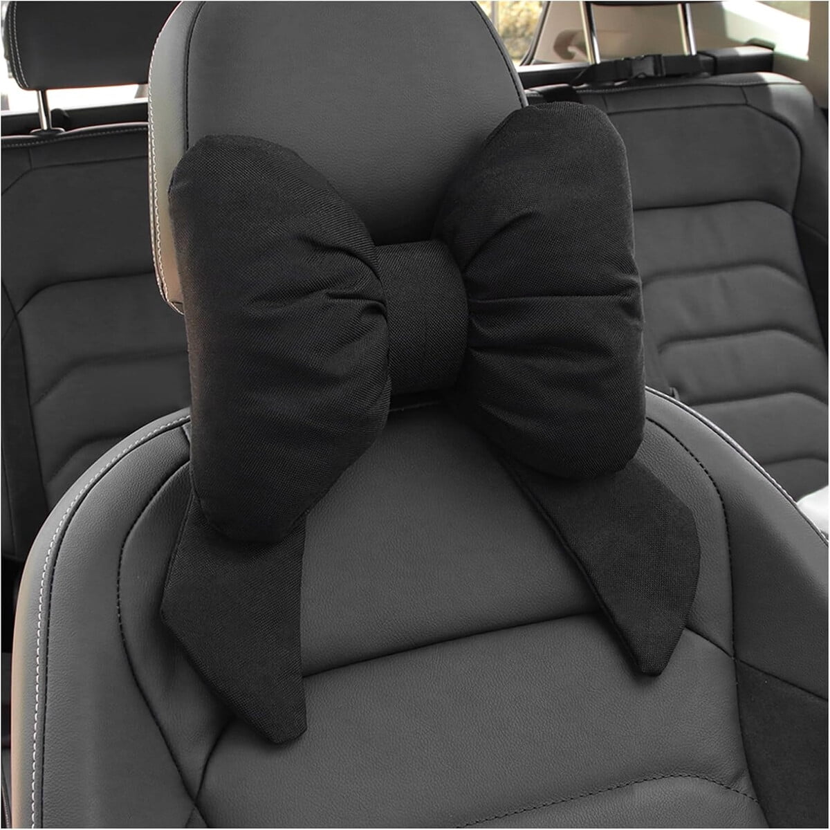 Figpade - Almohada Apoya Cabeza Auto Moao Negro Lino Algodan 36x26cm