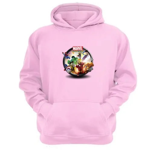Polerón Canguro Logo Comic Vs Capcom Rosa Talla S Unisex