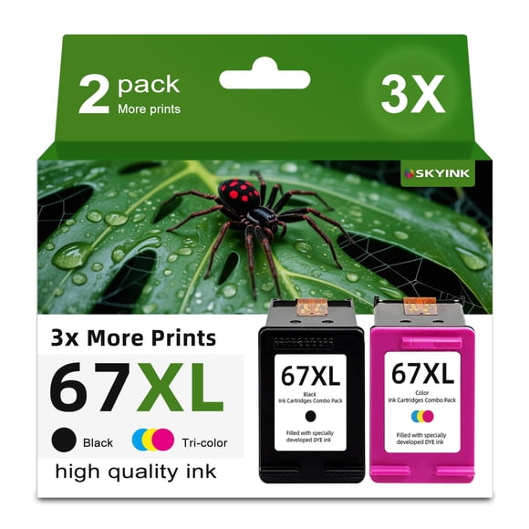 Paquete combinado de cartuchos de tinta Skyink 67XL negro/color para HP 67