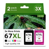Paquete Combinado De Cartuchos De Tinta Skyink 67Xl Negro/Color Para Hp 67