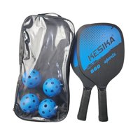 Magideal - Raquetas De Raqueta De Paleta Pickleball Profesional 4 Pickleballs Bolsa De Transporte Agarre Cómodo Ligero Para Adultos Al Aire Libre Principiantes , Azul