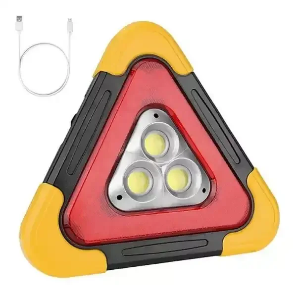 Luz Triángulo De Emergencia 3 Led Powerbank Carga Solar Usb