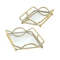 Muebles Santa Ana - Set Bandejas Mirror Gold 2 Piezas