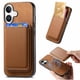 thumbnail image 1 of Funda de Cuero Magnética con Tarjetero para iPhone 16 Plus Cubierta Delgada Marrón, 1 of 5
