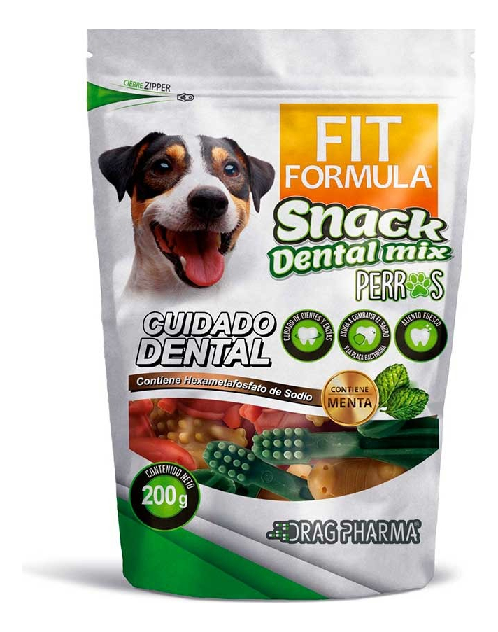 Veterinaria Drag Pharma - Fit Formula Snack Dental Mix Para Perros 200 Gr. Np