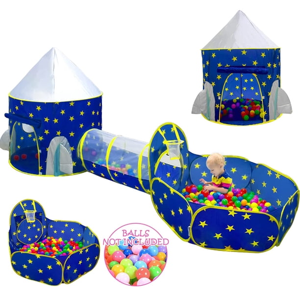 Bolígrafo Play Tent PigPigPen para niños con piscina de bolas y túnel para gatear, 3 unidades