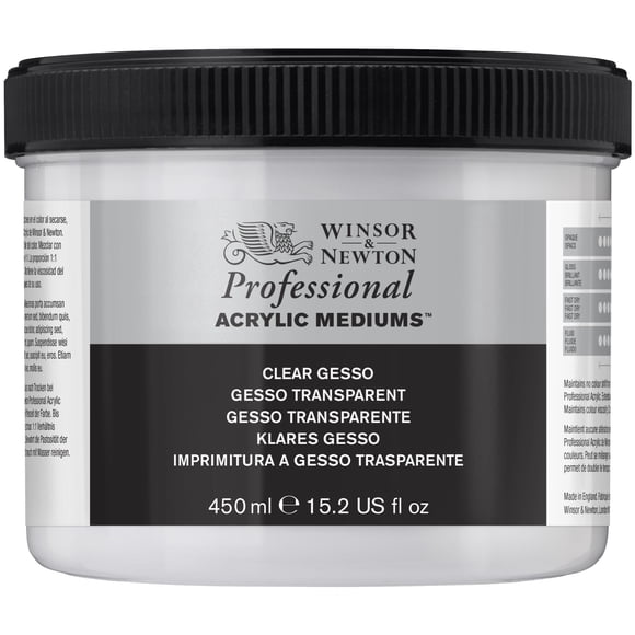 Acrílico medio transparente Gesso Winsor & Newton, 450 ml
