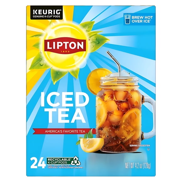 Lipton Iced Tea K-Cups, negro sin azúcar, 24 cápsulas