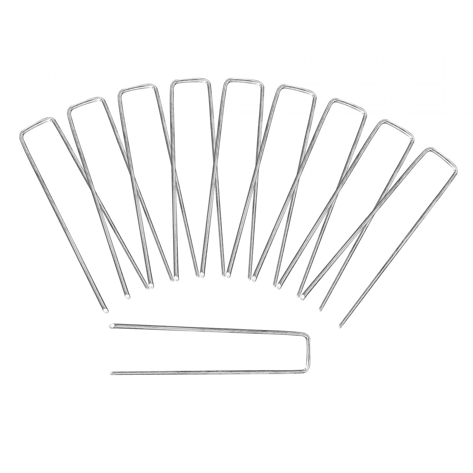 Ioensy - 10 Piezas Estacas De Jardín En Forma De U Prácticas Para Vallas De Privacidad Senderismo Camping 4mm De Espesor