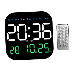 Magideal - Reloj Despertador Digital Con Pantalla De Temperatura, Reloj De Escritorio, Control Remoto, Pantalla Led Para Estante, Mesa, Pared, Dormitorio , 3 Colores