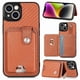 thumbnail image 3 of Funda Billetera Tejida para iPhone 14 con Soporte y Tarjetero Marrón, 3 of 4