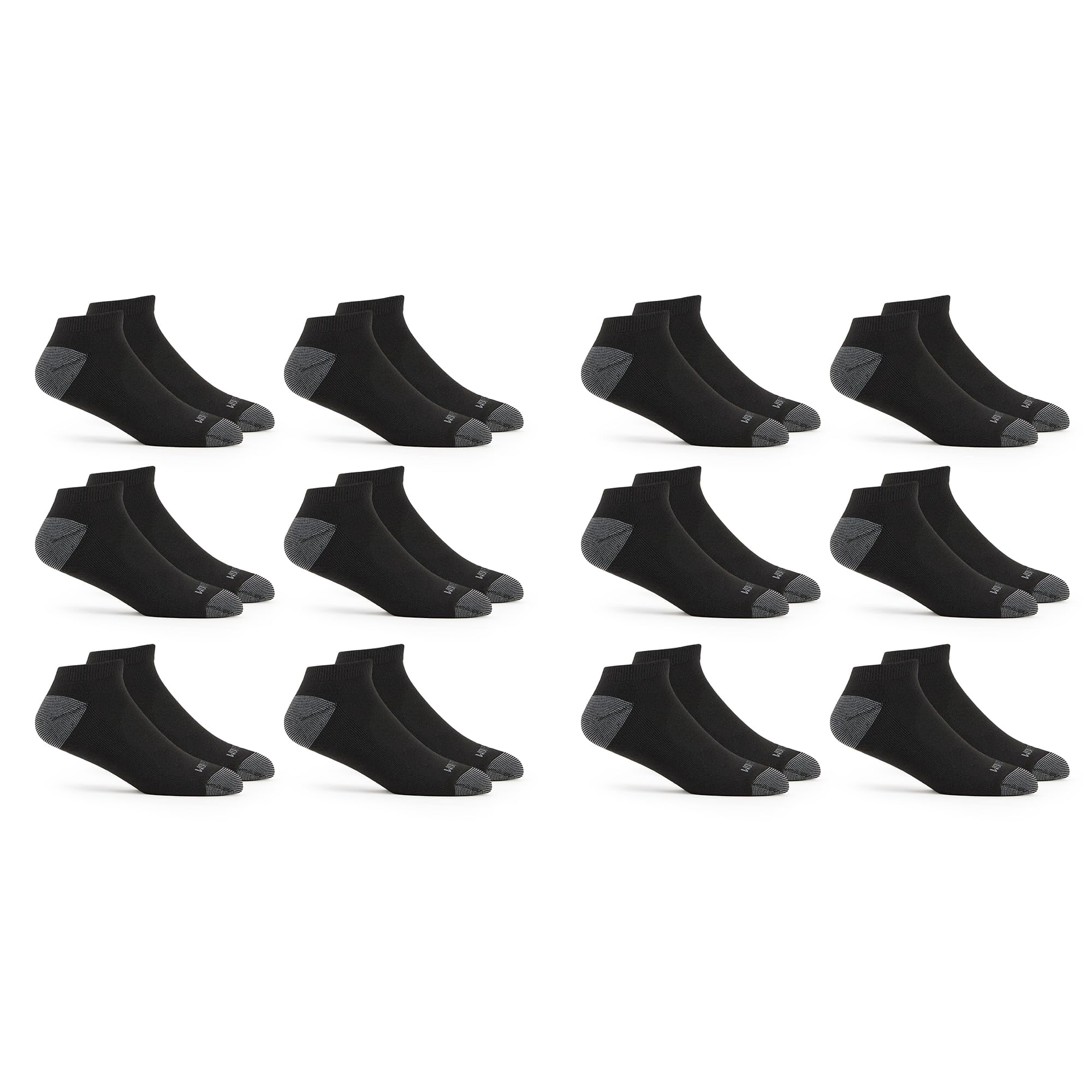 Calcetines Fruit Of The Loom Dual Defense No Show Para Hombre, Paquete De 12, Negros