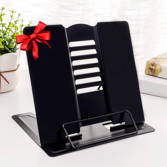 MSDADA 1PC Desk Book Stand Metal Reading Rest Book Holder, Black