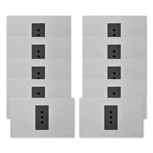 Want - Pack 10 Tomacorriente Simple Metálico 10A - Gris Negro