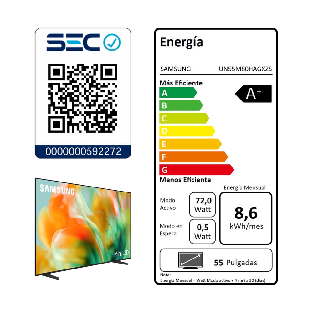 Televisor 55" Mini LED M80H 4K Samsung Vision AI Smart TV (2026) + Control por Voz, foto 2