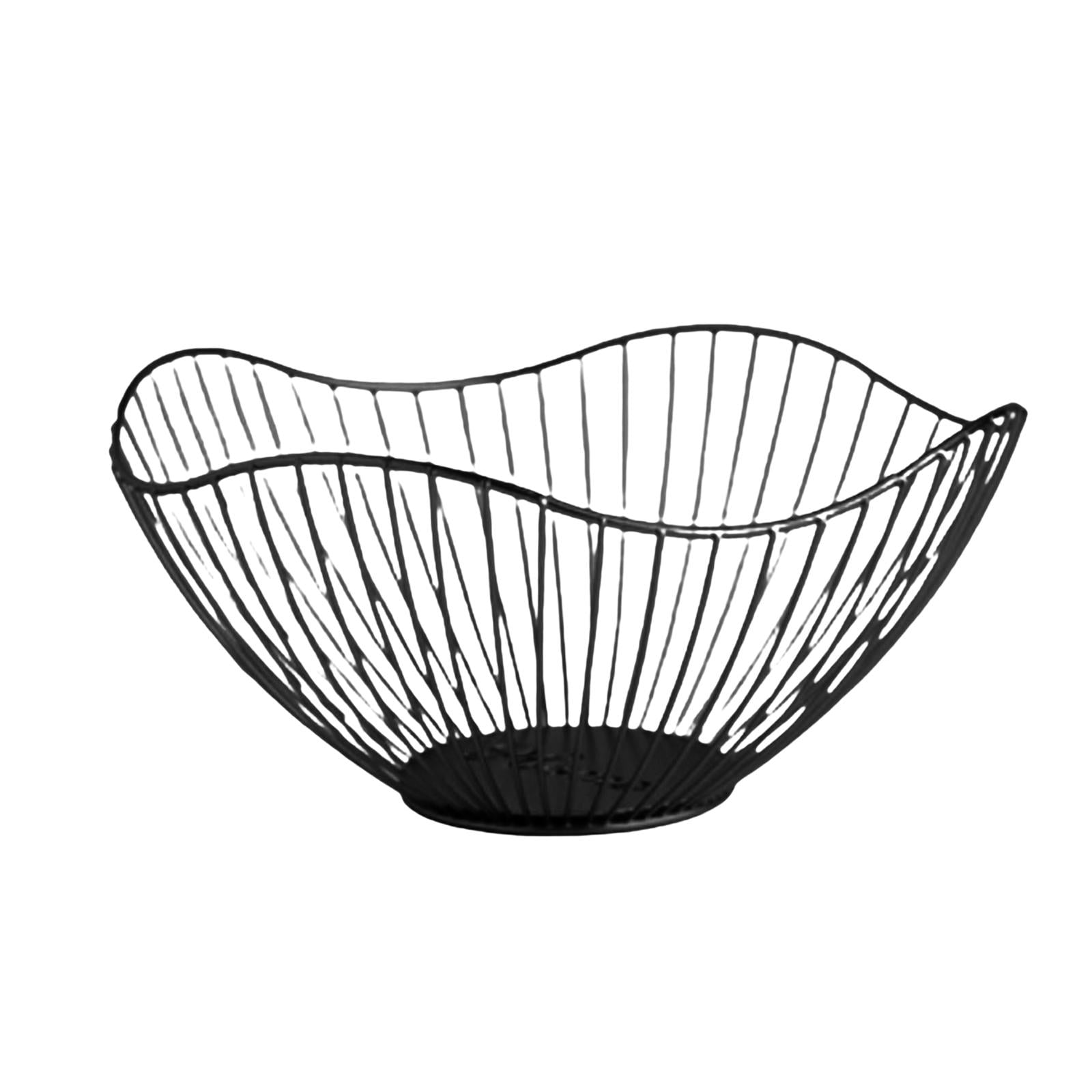 Bothyi - Cesta De Almacenamiento De Frutas De Escritorio, Cuencos Grandes Para Sala De Estar, Aperitivos, Pan, Negro