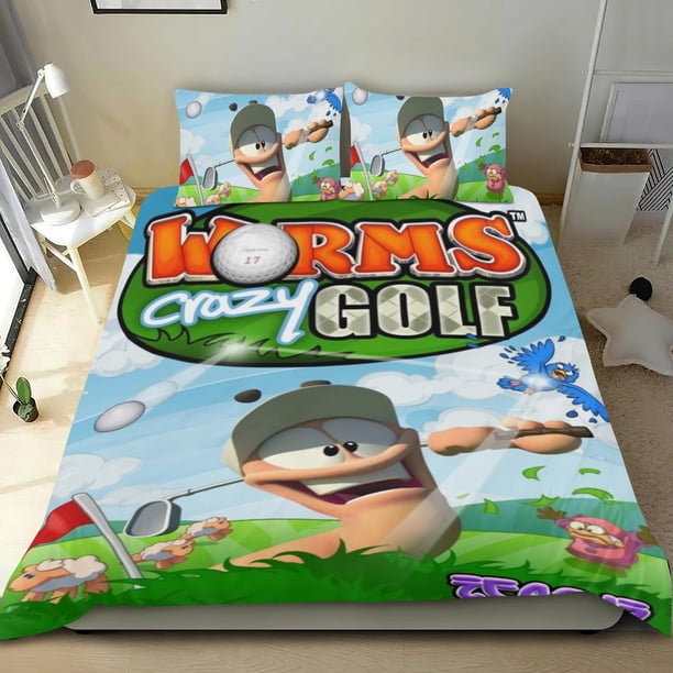 Loco por el Golf Conjunto de sábanas temático, trío de piezas, cómodo y amigable con la piel, diseño único, regalo de decoración para el hogar para familiares, amigos y fans, 90 cm * 190 cm