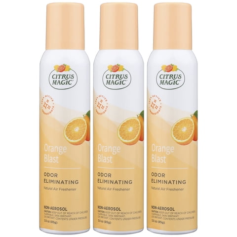 Ambientador En Aerosol Citrus Magic, Eliminador De Olores, Naranja, 90 Ml X 3