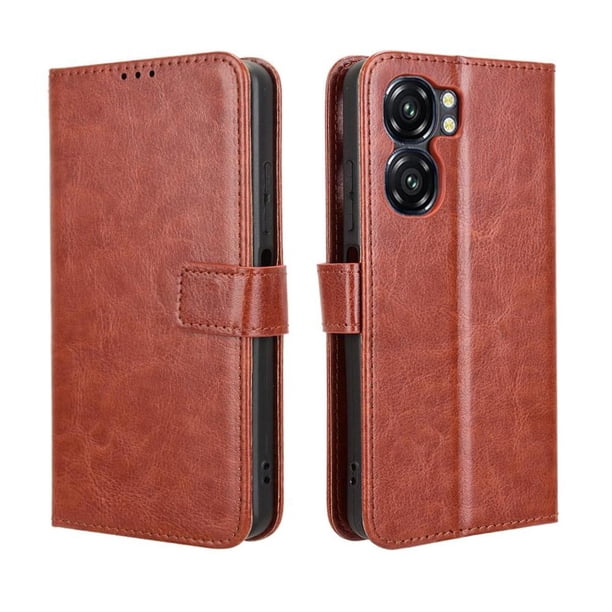 Funda tipo libro para Oukitel C58/C58 Pro, cartera todo‑en‑uno, funda multifuncional con tarjetero y correa de muñeca desmontable