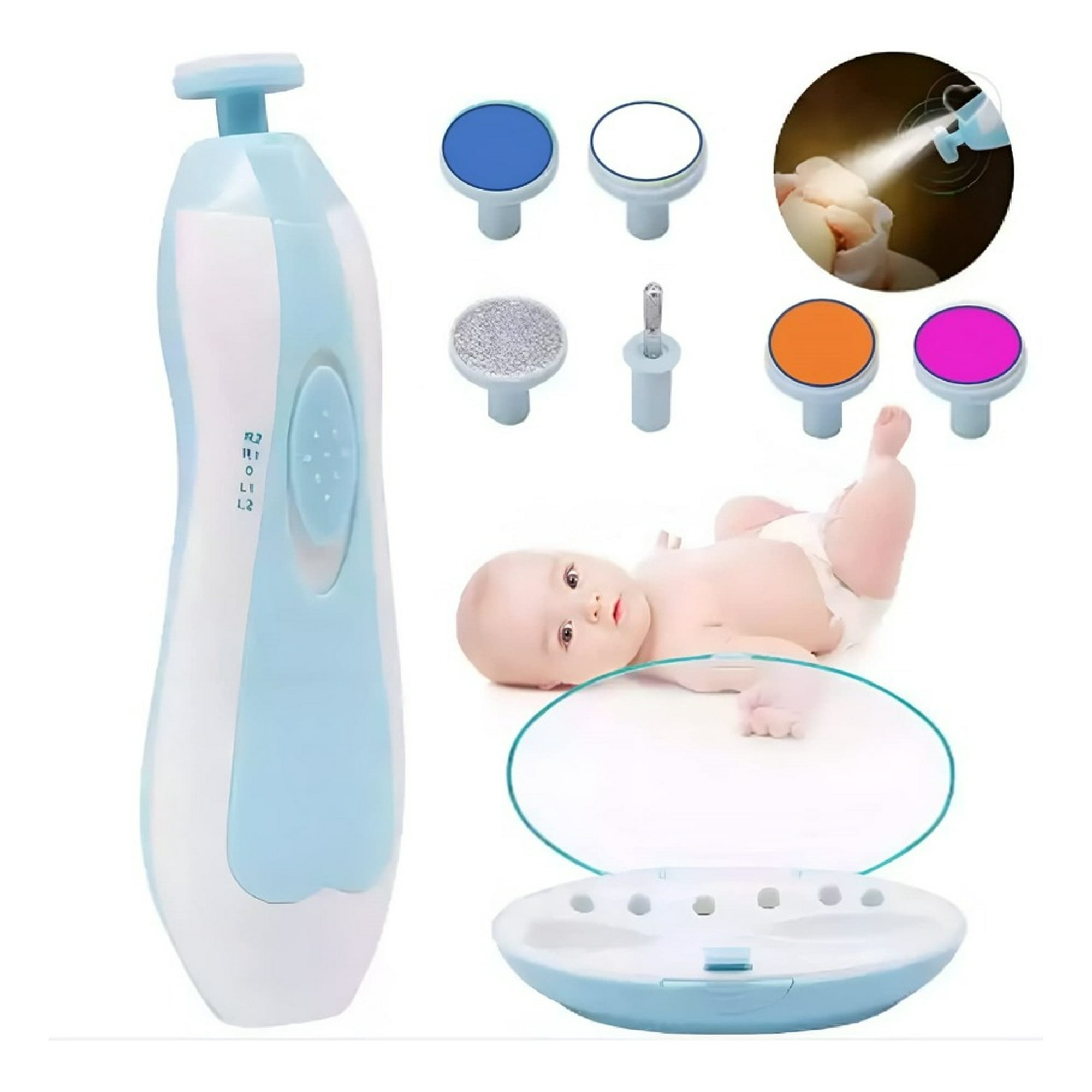 Genérico - Kit Aseo Manicura Recortador Lima Uñas Portatil Led Bebe Lau