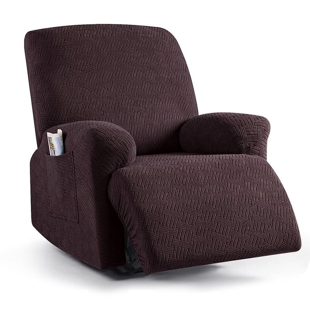 Fundas para sillones reclinables, fundas elásticas para sillones reclinables, fundas para sofás reclinables, fundas de jacquard a rayas, fundas protectoras para muebles