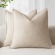 thumbnail image 1 of Foindtower Linen Solid Decorative Throw Pillow Covers 20x20, 1 of 3
