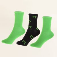 Tripack Calcetines Niño Verde Creeper Minecraft