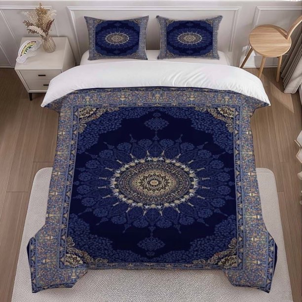 Nain Carpet Printed Bedding Set | Comfortable All-season Duvet Cover and Pillowcase Set Ideal for Home and Guest Rooms