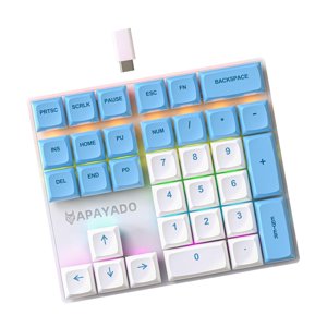 Bothyi - Teclado Numérico Con Cable De 33 Teclas, Mini, Fácil De Usar, Para Cajero, Negocios Financieros, Eje Rojo B