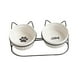 thumbnail image 2 of Cuenco doble para perros y gatos, plato para gatos, separable, portátil, antideslizante, boca oblicua, sin derrames, inclinable para gatos de , Blanco, 2 of 5