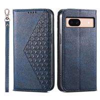 Funda Flip Foxdock Para Google Pixel 8A , Estilo Billetera Con Diseño Rombo, Correa De Mano Y Soporte, Uso Diario