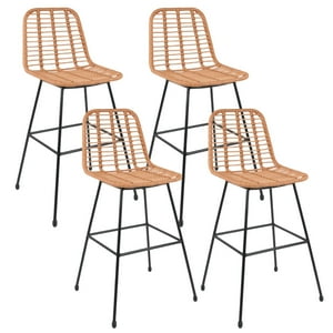 Pandalino - Pack 4 Taburete Piso Grecia Alto 75 Cm | Rattan Color Natural Cafe