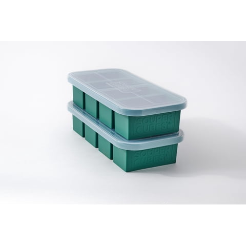 Bandeja Para Congelador Souper Cubes, 250 Ml, Silicona Con Tapa, Paquete De 2 Unidades, Col Rizada