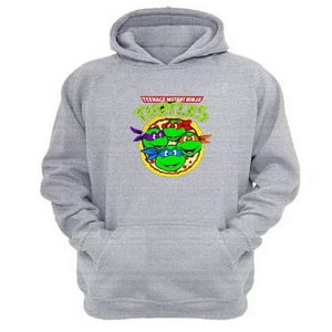 Genérico - Polerón Canguro Tortugas Ninja Gris Claro Talla S Unisex