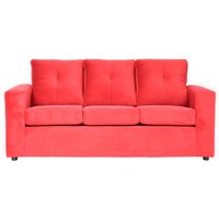 Muebles América - Sofá Emilia 3 Cuerpos Felpa Rojo