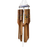 Carillón De Viento Cohasset Con Diseño De Mariposa Monarca, Bambú Y Coco, Tamaño Mediano