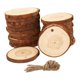thumbnail image 5 of 10 Piezas De Piezas De Madera Redonda Rebanadas Chuchería Taza De Madera Estera Decoración De La Pared Con Cuerda, 5 of 5