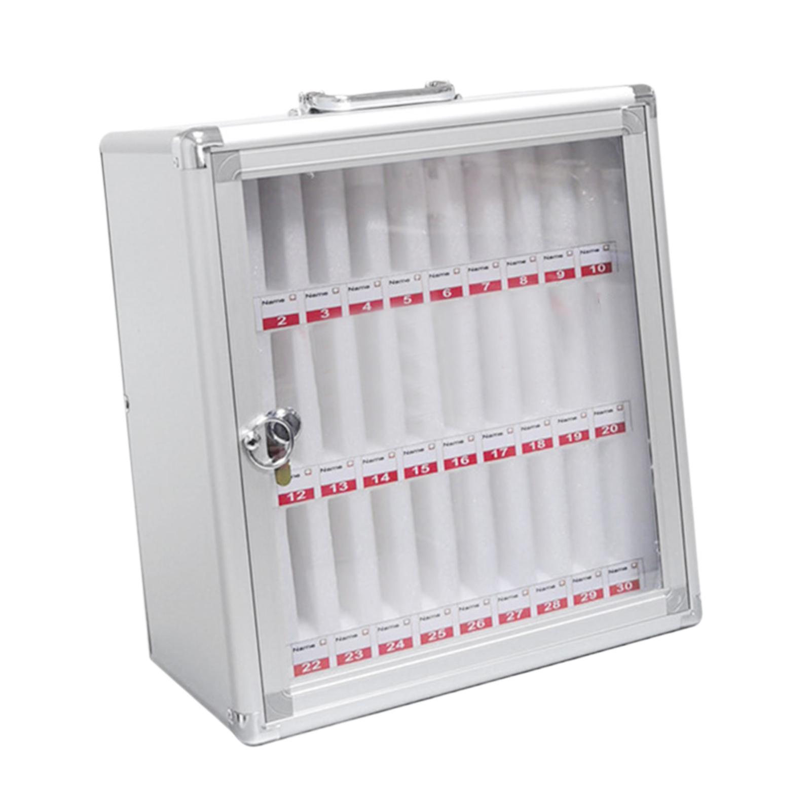 Magideal - Armario De Almacenamiento Para Teléfono, Taquilla Con 2 Llaves, Para Aula, Con Cerradura, Montado En Pared Para Oficina, Tabla De Bolsillo, Caja De Bl 30 Ranuras