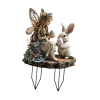 Magideal - Estaca De Jardín De Pascua, Figura Acrílica, Estacas De Jardín, Decoración De Jardín, Regalos, Escultura De Animal, Estatua De Conejo Para Césped Al Estilo F