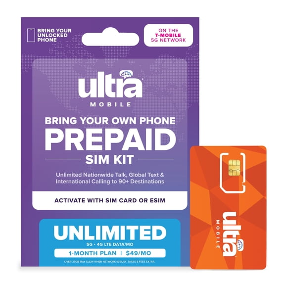 Plan telefónico Ultra Mobile Kit SIM 3 en 1 con 5G ilimitado