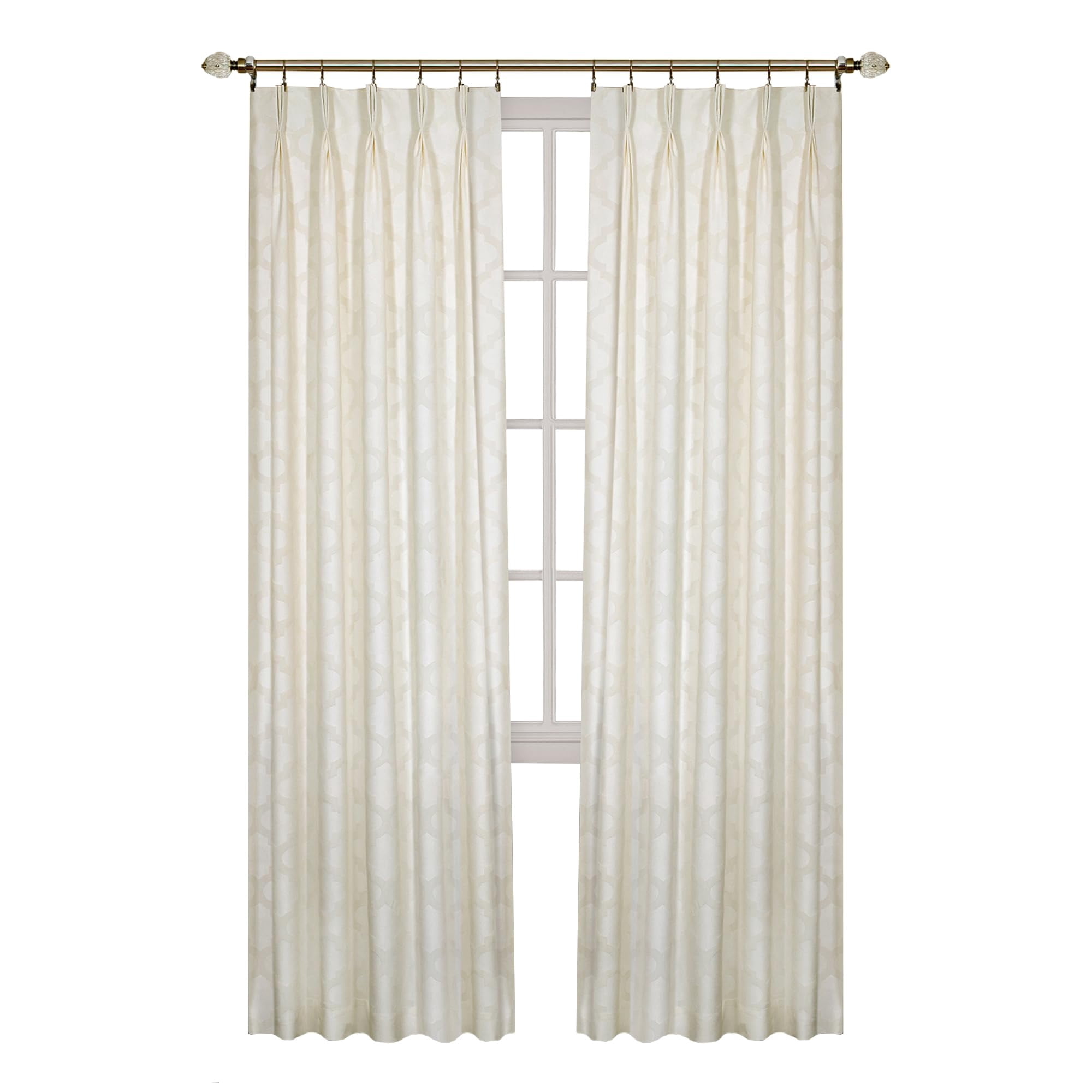 Cortinas De Ventana Achim Windsor Pinch Pleat, 34 X 84 Pulgadas, Color Marfil