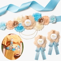 Set De Faja De Maternidad Noah Baby Mom To Be Dad To Be Blue Flower
