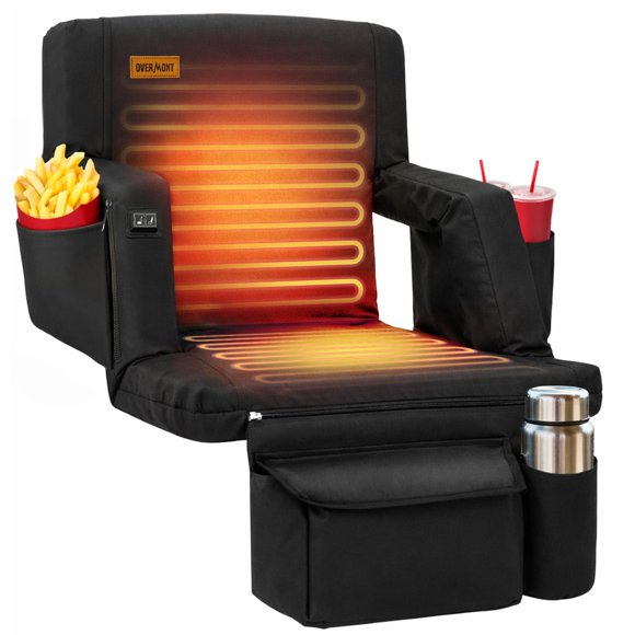 Asiento de estadio Overmont con soporte lumbar calefactado – 52 cm