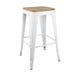 thumbnail image 4 of Pack 4 Taburetes Pisos Metal Tolix asiento madera Comedor Bar LF5-03W 66cm - Blanco, 4 of 5