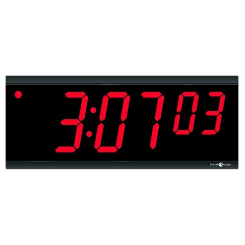 Reloj Digital Pyramid Time Systems Dig-6B Con Pantalla Led Roja De 4 Números