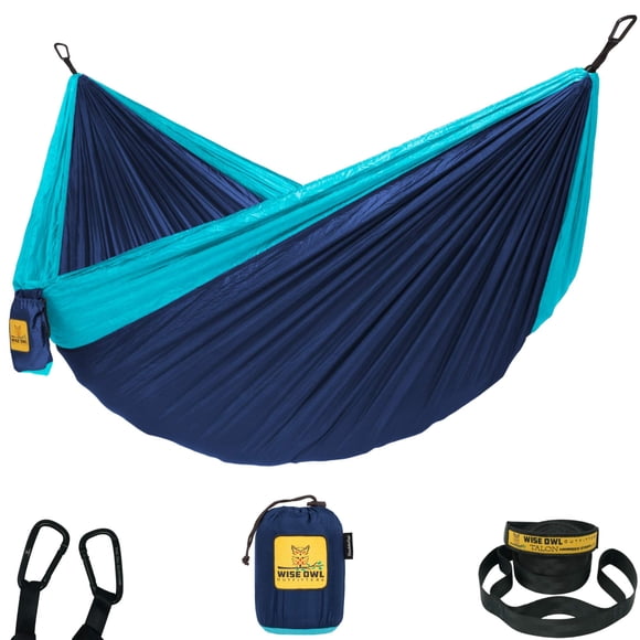 Hamaca de camping Wise Owl Outfitters DO, de nailon, azul marino y azul