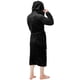 thumbnail image 2 of Bata de baño de felpa con capucha NY Threads, negra, 2XL-3XL, 2 of 6