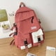 thumbnail image 1 of Preppy Style Student School Bag: Color Contrast Flap Laptop Backpack for Casual Travel, 1 of 5
