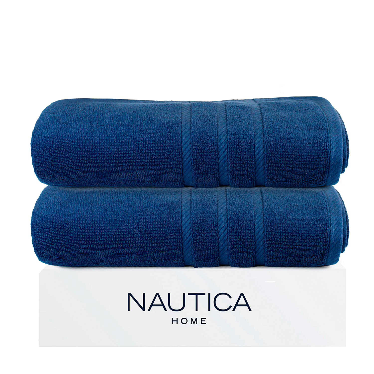Pack 2 Toallas De Baño Nautica Home 100% Algodón 76X137Cm Azul Marino