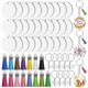 thumbnail image 3 of Llavero De 120 Unids En Blanco Llavero DIY CRABAJA DE CRATAMIENTO LETENCIAS LLAVETINGS PARA REDONDO DE REGALO, 3 of 5